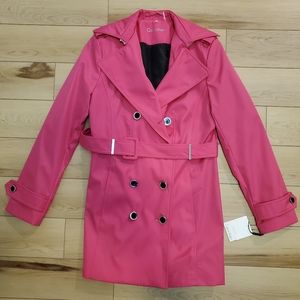 Calvin Klein Pink Water Resistant Trench Coat